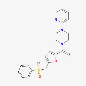 molecular formula C21H21N3O4S B7478225 [5-(Benzenesulfonylmethyl)furan-2-yl]-(4-pyridin-2-ylpiperazin-1-yl)methanone 