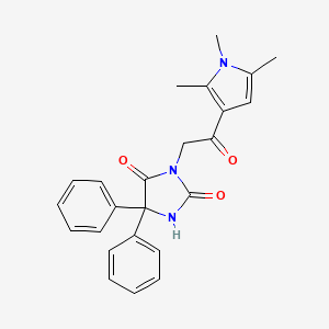 molecular formula C24H23N3O3 B7478229 3-[2-Oxo-2-(1,2,5-trimethylpyrrol-3-yl)ethyl]-5,5-diphenylimidazolidine-2,4-dione 