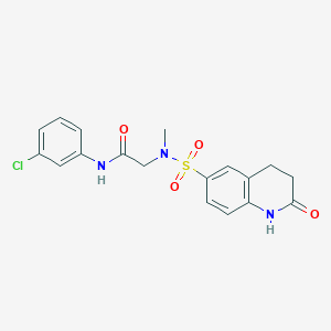 molecular formula C18H18ClN3O4S B7478234 N~1~-(3-chlorophenyl)-N~2~-methyl-N~2~-[(2-oxo-1,2,3,4-tetrahydroquinolin-6-yl)sulfonyl]glycinamide 