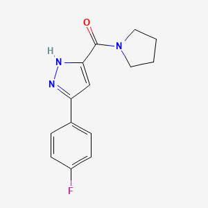 molecular formula C14H14FN3O B7478263 [5-(4-fluorophenyl)-1H-pyrazol-3-yl](pyrrolidin-1-yl)methanone 