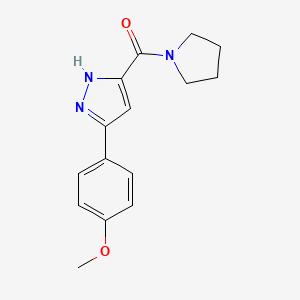 molecular formula C15H17N3O2 B7478270 [5-(4-methoxyphenyl)-1H-pyrazol-3-yl](pyrrolidin-1-yl)methanone 