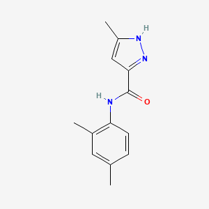 molecular formula C13H15N3O B7478283 N-(2,4-dimethylphenyl)-5-methyl-1H-pyrazole-3-carboxamide 