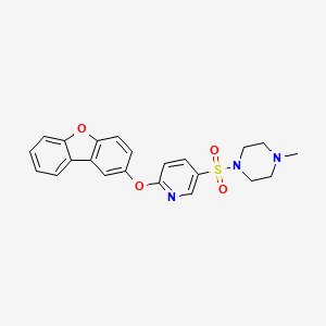 molecular formula C22H21N3O4S B7478308 1-(6-Dibenzofuran-2-yloxypyridin-3-yl)sulfonyl-4-methylpiperazine 