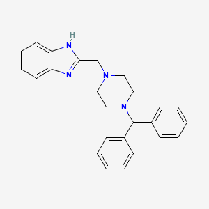 molecular formula C25H26N4 B7478316 2-[(4-benzhydrylpiperazin-1-yl)methyl]-1H-benzimidazole 
