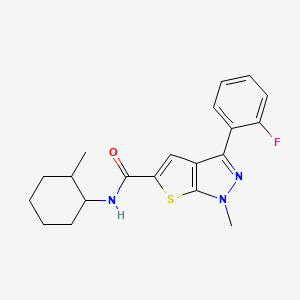 molecular formula C20H22FN3OS B7478331 3-(2-fluorophenyl)-1-methyl-N-(2-methylcyclohexyl)-1H-thieno[2,3-c]pyrazole-5-carboxamide 