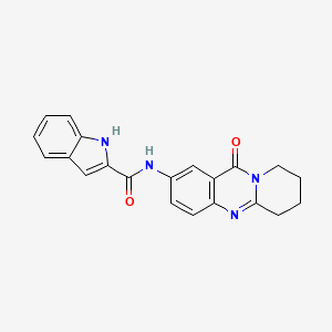 molecular formula C21H18N4O2 B7478400 N-(11-oxo-6,8,9,11-tetrahydro-7H-pyrido[2,1-b]quinazolin-2-yl)-1H-indole-2-carboxamide 