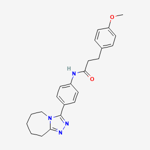 molecular formula C23H26N4O2 B7478403 3-(4-methoxyphenyl)-N-[4-(6,7,8,9-tetrahydro-5H-[1,2,4]triazolo[4,3-a]azepin-3-yl)phenyl]propanamide 