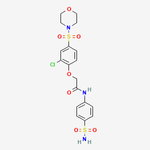 molecular formula C18H20ClN3O7S2 B7478410 2-(2-chloro-4-morpholin-4-ylsulfonylphenoxy)-N-(4-sulfamoylphenyl)acetamide 