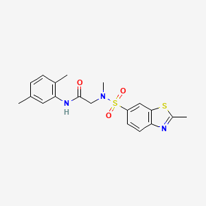 molecular formula C19H21N3O3S2 B7478434 N~1~-(2,5-dimethylphenyl)-N~2~-methyl-N~2~-[(2-methyl-1,3-benzothiazol-6-yl)sulfonyl]glycinamide 