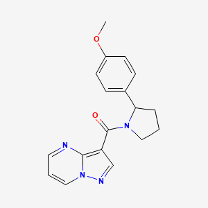 molecular formula C18H18N4O2 B7478514 3-{[2-(4-Methoxyphenyl)pyrrolidin-1-yl]carbonyl}pyrazolo[1,5-a]pyrimidine 