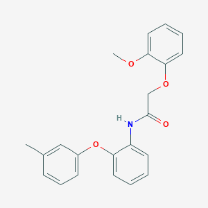 molecular formula C22H21NO4 B7478532 2-(2-methoxyphenoxy)-N-[2-(3-methylphenoxy)phenyl]acetamide 