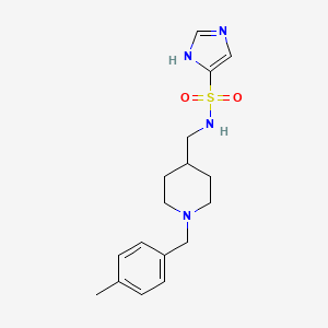 molecular formula C17H24N4O2S B7478615 N-[[1-[(4-methylphenyl)methyl]piperidin-4-yl]methyl]-1H-imidazole-5-sulfonamide 
