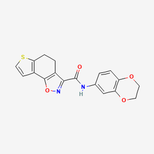 molecular formula C18H14N2O4S B7478646 N-2,3-dihydro-1,4-benzodioxin-6-yl-4,5-dihydrothieno[2,3-g][1,2]benzisoxazole-3-carboxamide 