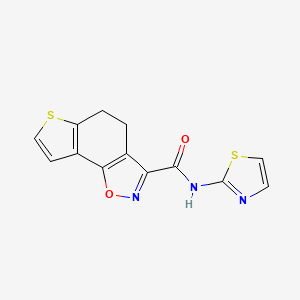 molecular formula C13H9N3O2S2 B7478676 N-1,3-thiazol-2-yl-4,5-dihydrothieno[2,3-g][1,2]benzisoxazole-3-carboxamide 
