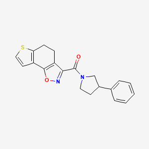 molecular formula C20H18N2O2S B7478684 3-[(3-Phenylpyrrolidin-1-yl)carbonyl]-4,5-dihydrothieno[2,3-g][1,2]benzisoxazole 