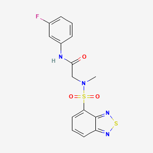 molecular formula C15H13FN4O3S2 B7478708 N~2~-(2,1,3-benzothiadiazol-4-ylsulfonyl)-N~1~-(3-fluorophenyl)-N~2~-methylglycinamide 
