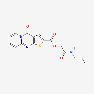 [2-Oxo-2-(propylamino)ethyl] 2-oxo-6-thia-1,8-diazatricyclo[7.4.0.03,7]trideca-3(7),4,8,10,12-pentaene-5-carboxylate