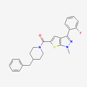 molecular formula C25H24FN3OS B7478723 5-[(4-benzylpiperidin-1-yl)carbonyl]-3-(2-fluorophenyl)-1-methyl-1H-thieno[2,3-c]pyrazole 