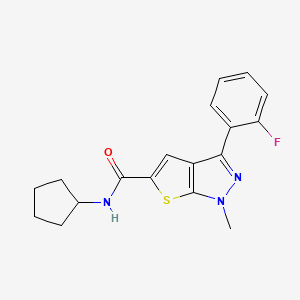 molecular formula C18H18FN3OS B7478736 N-cyclopentyl-3-(2-fluorophenyl)-1-methyl-1H-thieno[2,3-c]pyrazole-5-carboxamide 
