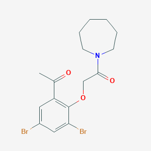 molecular formula C16H19Br2NO3 B7478769 2-(2-Acetyl-4,6-dibromophenoxy)-1-(azepan-1-yl)ethanone 