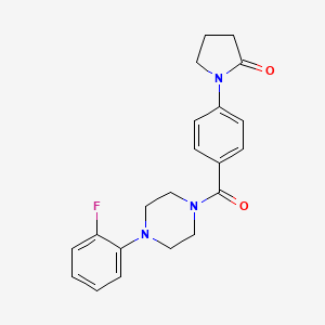 molecular formula C21H22FN3O2 B7478777 1-(4-{[4-(2-Fluorophenyl)piperazin-1-yl]carbonyl}phenyl)pyrrolidin-2-one 