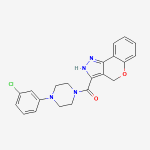 3-{[4-(3-Chlorophenyl)piperazin-1-yl]carbonyl}-1,4-dihydrochromeno[4,3-c]pyrazole