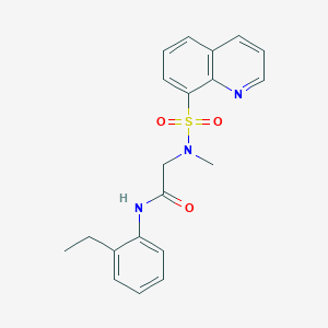 molecular formula C20H21N3O3S B7478797 N~1~-(2-ethylphenyl)-N~2~-methyl-N~2~-(quinolin-8-ylsulfonyl)glycinamide 