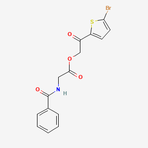 molecular formula C15H12BrNO4S B7478806 [2-(5-Bromothiophen-2-yl)-2-oxoethyl] 2-benzamidoacetate 
