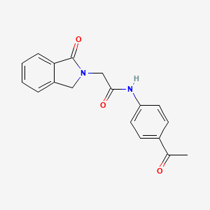 molecular formula C18H16N2O3 B7478831 N-(4-acetylphenyl)-2-(1-oxo-1,3-dihydro-2H-isoindol-2-yl)acetamide 