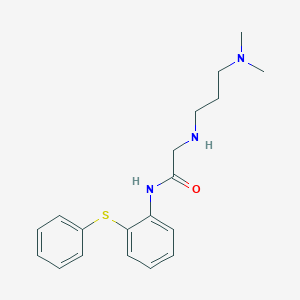 molecular formula C19H25N3OS B7478837 2-[3-(dimethylamino)propylamino]-N-(2-phenylsulfanylphenyl)acetamide 