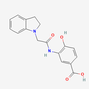 molecular formula C17H16N2O4 B7478838 3-[[2-(2,3-Dihydroindol-1-yl)acetyl]amino]-4-hydroxybenzoic acid 