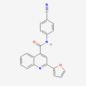 molecular formula C21H13N3O2 B7478863 N-(4-cyanophenyl)-2-(furan-2-yl)quinoline-4-carboxamide 