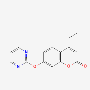 molecular formula C16H14N2O3 B7478870 4-Propyl-7-pyrimidin-2-yloxychromen-2-one 