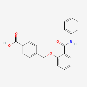 molecular formula C21H17NO4 B7478892 4-[[2-(Phenylcarbamoyl)phenoxy]methyl]benzoic acid 