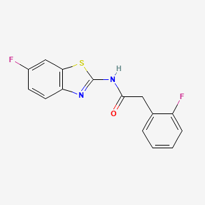 molecular formula C15H10F2N2OS B7478896 N-(6-fluoro-1,3-benzothiazol-2-yl)-2-(2-fluorophenyl)acetamide 