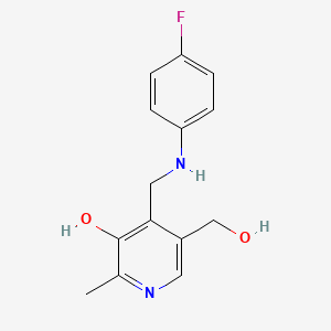 molecular formula C14H15FN2O2 B7478901 4-[(4-Fluoroanilino)methyl]-5-(hydroxymethyl)-2-methyl-3-pyridinol 