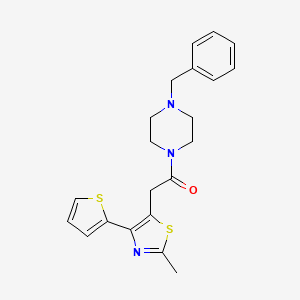 molecular formula C21H23N3OS2 B7478910 1-Benzyl-4-{[2-methyl-4-(2-thienyl)-1,3-thiazol-5-yl]acetyl}piperazine 