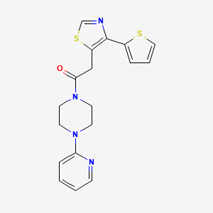 molecular formula C18H18N4OS2 B7478917 1-Pyridin-2-yl-4-{[4-(2-thienyl)-1,3-thiazol-5-yl]acetyl}piperazine 