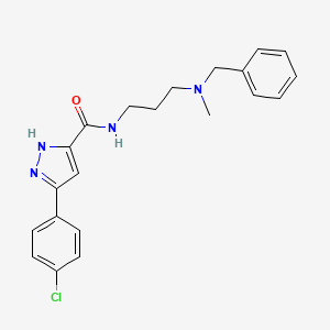 molecular formula C21H23ClN4O B7478964 N-{3-[benzyl(methyl)amino]propyl}-3-(4-chlorophenyl)-1H-pyrazole-5-carboxamide 