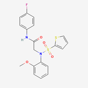 molecular formula C19H17FN2O4S2 B7478967 N-(4-fluorophenyl)-2-(2-methoxy-N-thiophen-2-ylsulfonylanilino)acetamide 