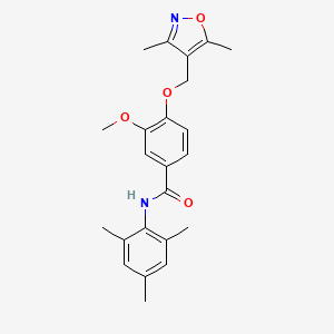 molecular formula C23H26N2O4 B7478980 4-[(3,5-dimethyl-1,2-oxazol-4-yl)methoxy]-3-methoxy-N-(2,4,6-trimethylphenyl)benzamide 