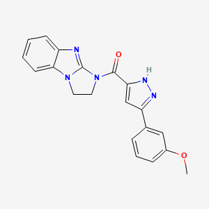 molecular formula C20H17N5O2 B7478982 1-{[3-(3-methoxyphenyl)-1H-pyrazol-5-yl]carbonyl}-2,3-dihydro-1H-imidazo[1,2-a]benzimidazole 