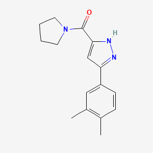 molecular formula C16H19N3O B7478991 3-(3,4-dimethylphenyl)-5-(pyrrolidin-1-ylcarbonyl)-1H-pyrazole 
