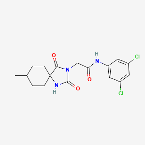 molecular formula C17H19Cl2N3O3 B7478992 N-(3,5-dichlorophenyl)-2-(8-methyl-2,4-dioxo-1,3-diazaspiro[4.5]decan-3-yl)acetamide 