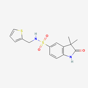 3,3-dimethyl-2-oxo-N-(2-thienylmethyl)indoline-5-sulfonamide
