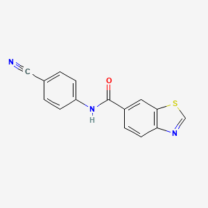 molecular formula C15H9N3OS B7479030 N-(4-cyanophenyl)-1,3-benzothiazole-6-carboxamide 