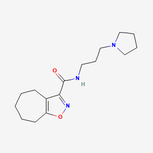 molecular formula C16H25N3O2 B7479044 N-(3-pyrrolidin-1-ylpropyl)-5,6,7,8-tetrahydro-4H-cyclohepta[d]isoxazole-3-carboxamide 