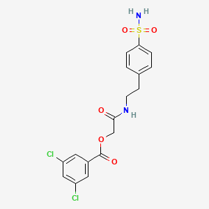 molecular formula C17H16Cl2N2O5S B7479075 [2-Oxo-2-[2-(4-sulfamoylphenyl)ethylamino]ethyl] 3,5-dichlorobenzoate 