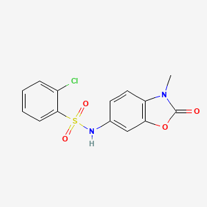molecular formula C14H11ClN2O4S B7479083 2-chloro-N-(3-methyl-2-oxo-2,3-dihydro-1,3-benzoxazol-6-yl)benzenesulfonamide 