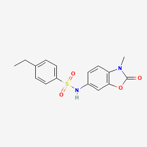 molecular formula C16H16N2O4S B7479091 4-ethyl-N-(3-methyl-2-oxo-2,3-dihydro-1,3-benzoxazol-6-yl)benzenesulfonamide 